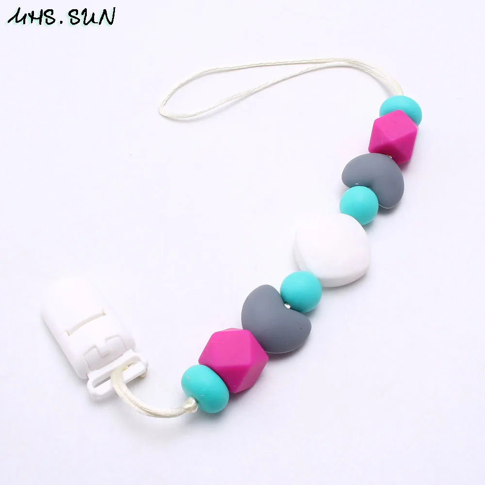 255 (3),SL255,45g,$2.33-1PC,$17.5-5PC.Baby silicone beads pacifier chain clips safe handmade kids teething chewing silicone chain dummy clips soother jewelry 