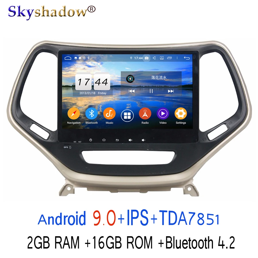 TDA7851 ips Android 9,0 для Jeep Cherokee 4 Гб+ 64 ГБ+ 8 ядерный автомобильный dvd-плеер gps ГЛОНАСС карта RDS радио wifi Bluetooth 4,2 ТВ