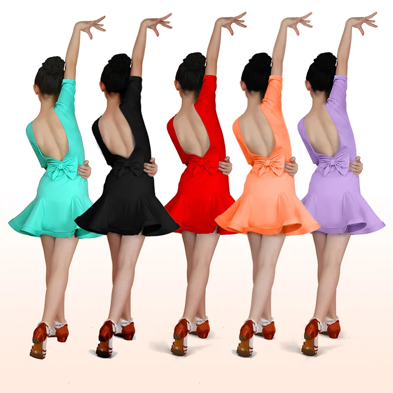 Popular-Latin-Dance-Dress-For-Girl-5-Color-High-Quality-Skirt-Children-Chacha-Ballroom-Girl-Party
