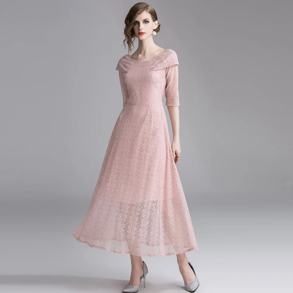 Модные женские туфли с кружевом Розовое платье 2019 Лето баски Вечерние Vestidos