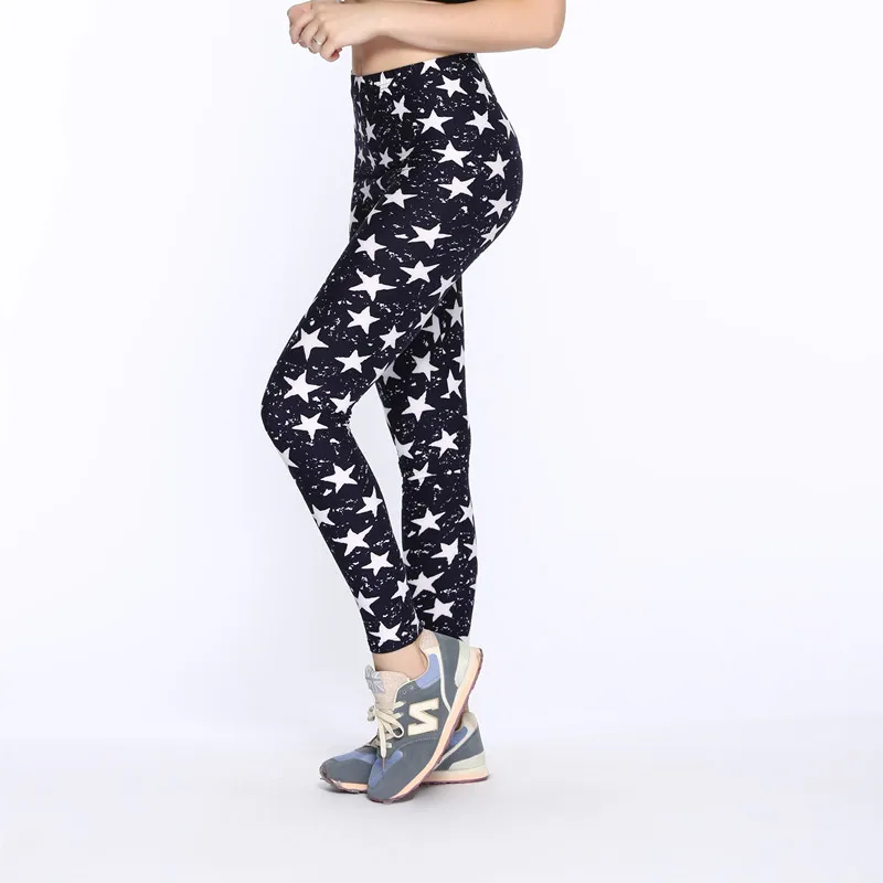 

ARDLTME Causal Women Leggings 2018 Fashion Star Print Leggins High Wast Plus Size Elasticity Slim Pant legging for Woman