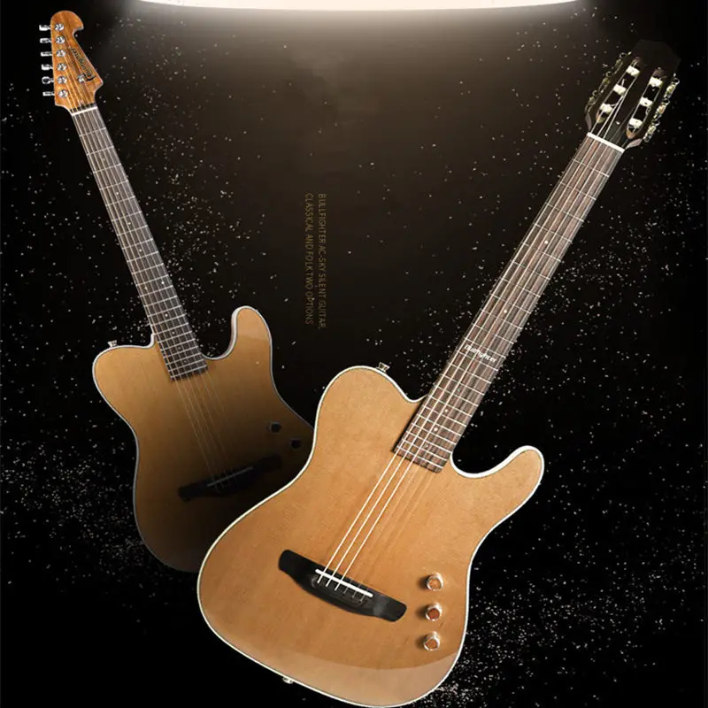 Немой 4" палисандр Классическая гитара 6-струны для студентов начинающих гитара из красного дерева сосны акустической гитары