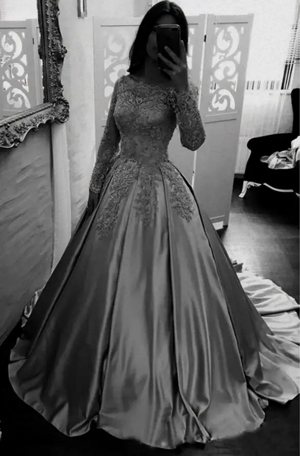 Элегантные платья с открытым плечом года платья с длинными рукавами Vestidos de fiesta платье для выпускного вечера вечерние платья для выпускного вечера - Цвет: Same as Picture