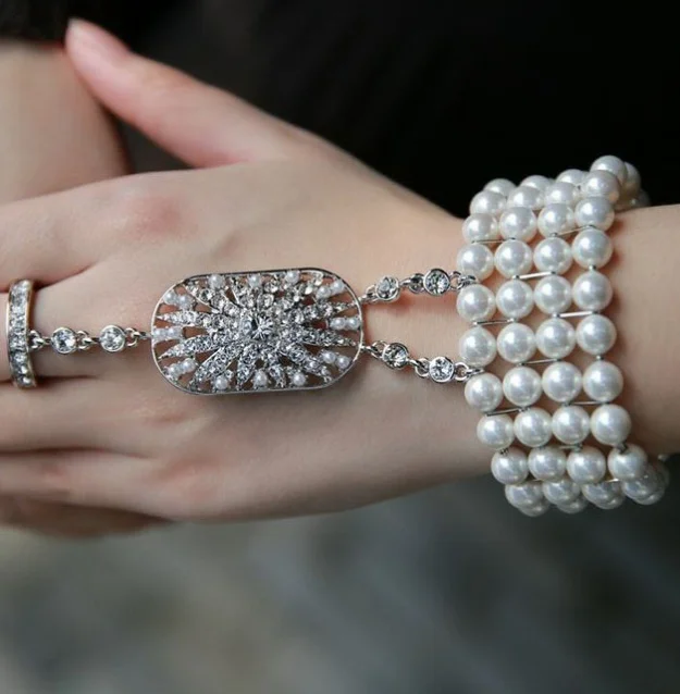 Стразы соединитель горячая распродажа 3 шт. в наборе большой Гэтсби жемчуг с