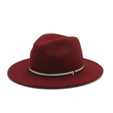 Фетровая шляпа для женщин и мужчин с широкими полями шерстяной джазовый Крестный отец шляпы сомбреро 56-58 см