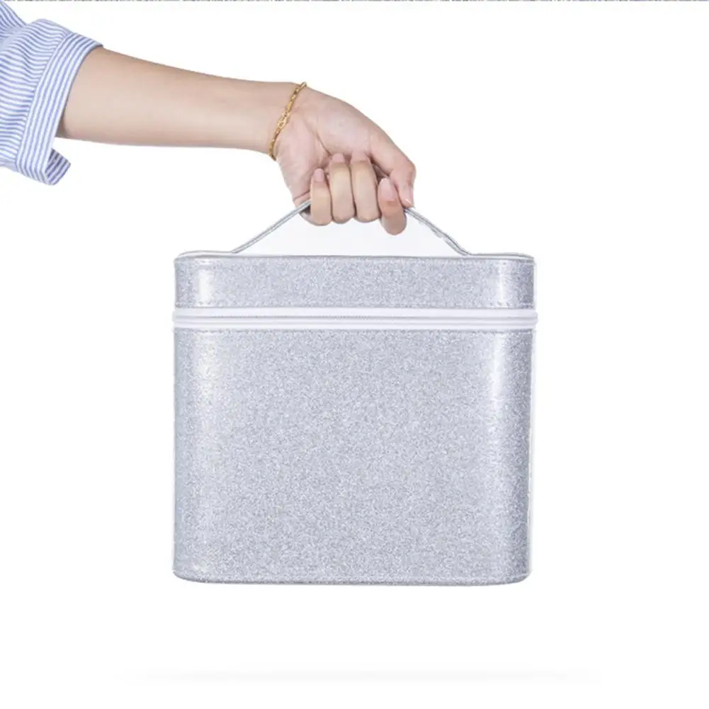 Многофункциональная коробка для хранения с зеркалом Портативная сумка 60 отсеков