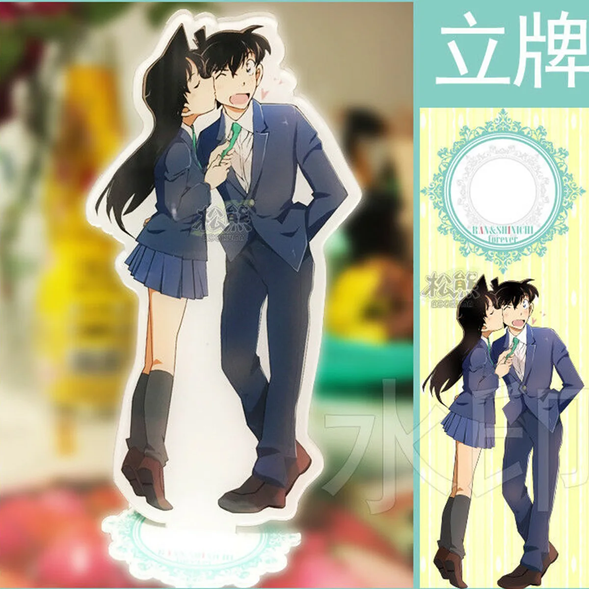 Detective Conan Kudou Shinichi Kudo Rachel Kiss Acrylic Figure Stand Display