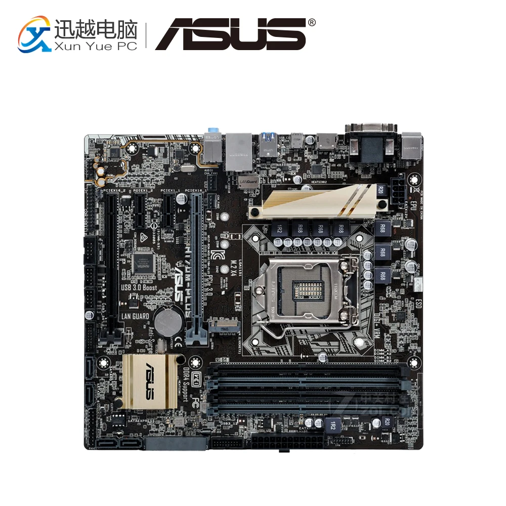 

Asus H170M-PLUS Desktop Motherboard B170 Socket LGA 1151 For Core i7 i5 i3 DDR4 64G USB3.0 M.2 Micro ATX Original Used Mainboard