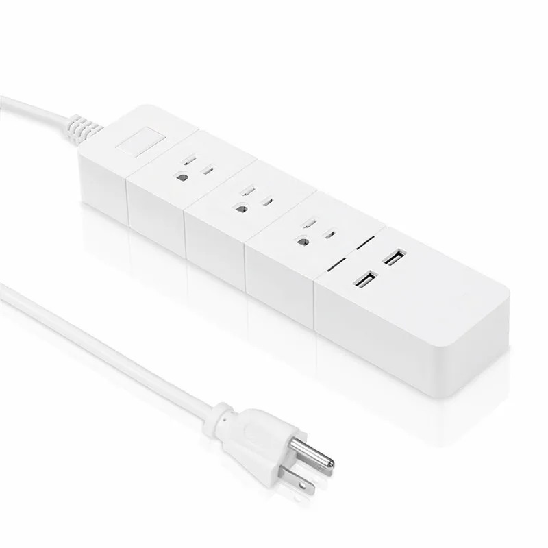 Дешево Wi Fi Беспроводной для Alexa Google Voice Управление США Plug Мощность полосы 3 розетки 2 Порты usb розетки умный расширение разъем
