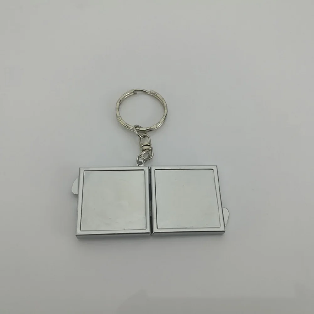 Дорожный мини портативный складной компактный карманный двухсторонний косметический зеркальный брелок металлический пользовательский кулон один двойной простой переключатель