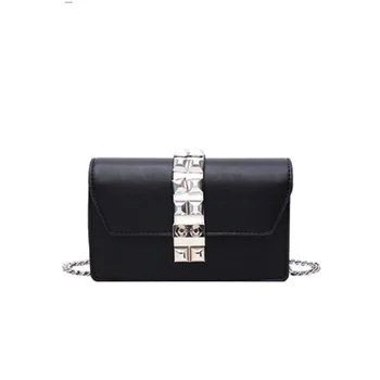 

Fashion handbags summer new 2019 small fresh wild color buckle leather mini chain small square bag Messenger bag
