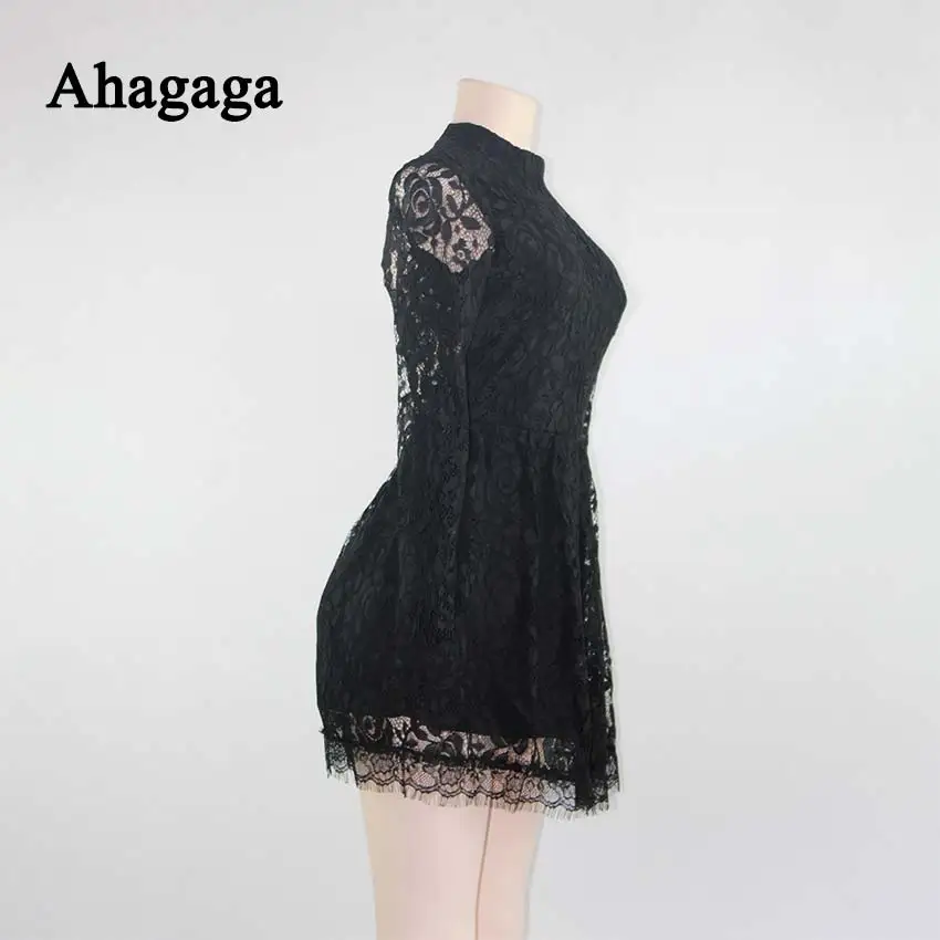 Ahagaga летнее кружевное платье для женщин модное однотонное красное черное сексуальное Клубное Открытое платье-футляр с открытой спиной женские платья