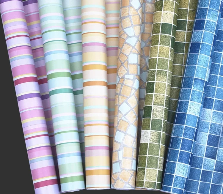 

5Meters Roll Self adhesive mosaic wallpaper peel&stick oil/waterproof PVC vinyl tile wall paper for kitchen bathroom window/wall