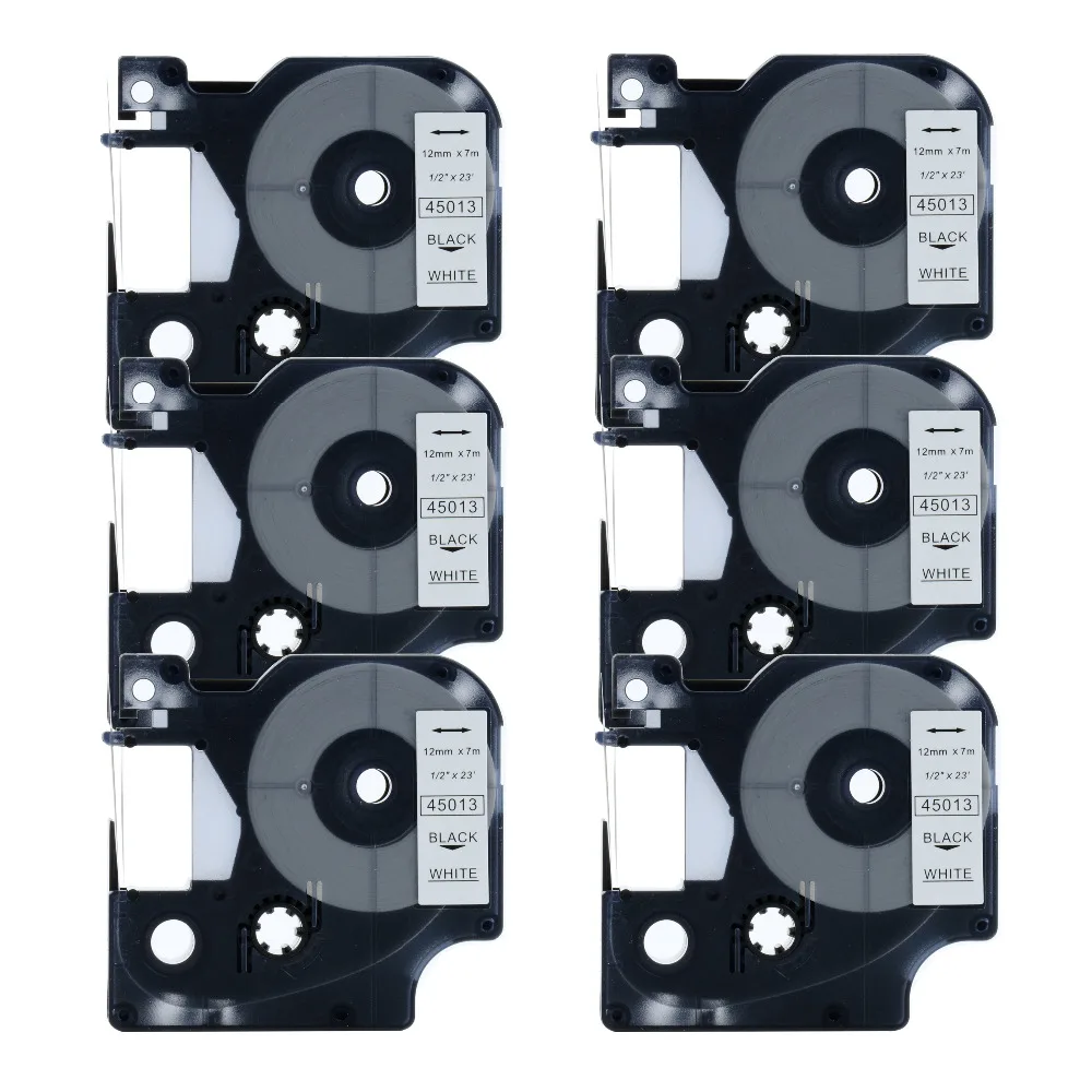 1/2"X7m DYMO 45013 compatible dymo label for D1 tape 45013 Black on