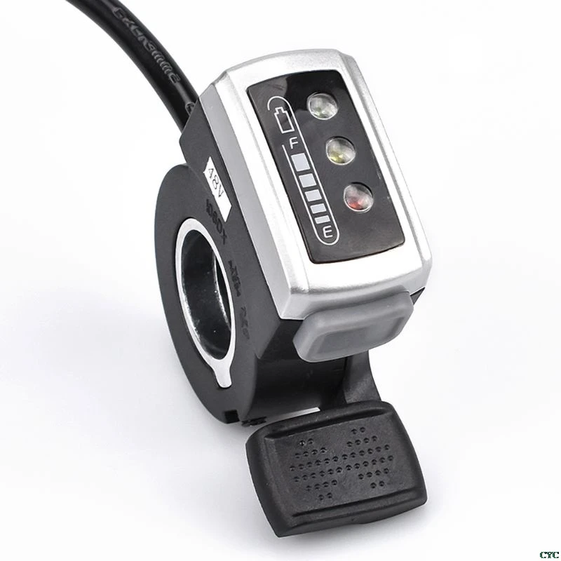 Excellent 36/48V Motorcycle E-Bike Bicycle E-Scooter Throttle Finger Two-Way Thumb With Battery Power And Switch ON-OFF Thumb Turn Handle 2