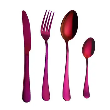 

7 Colors High-grade Colorful Stainless Steel Flatware Set Spoon Fork Knife Teaspoon Dinnerware Set Luxury Cutlery Tableware Sets