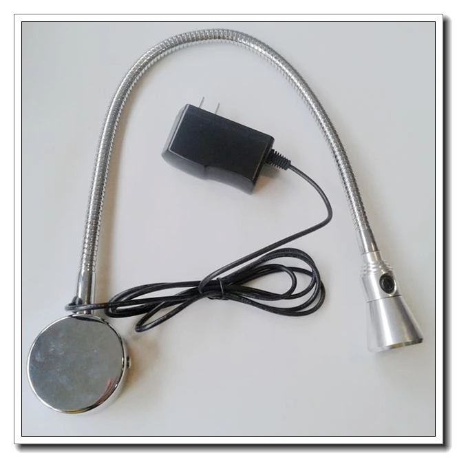 3W LED HEADBOARD READING LIGHTS White light 230v with Plug Chrome/Black