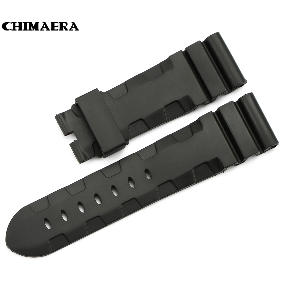 

CHIMAERA High quality 24mm Black Watch Strap Watchband Rubber Watch Band Strap Bracelet Wrist Watch Band For Hours for Panerai