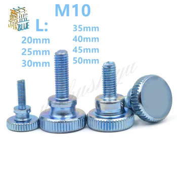

10pcs GB834 M10 Carbon Steel thumb screw with collar round head with knurling manual adjustment screws bolt M10*(20~50) mm