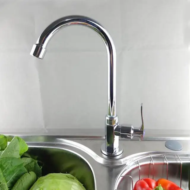 Best Offers high quality J shape Kitchen Faucet Single Handle Modern Kitchen stainless steel Mixer Tap Hole Dual Sprayer Deck Mounted