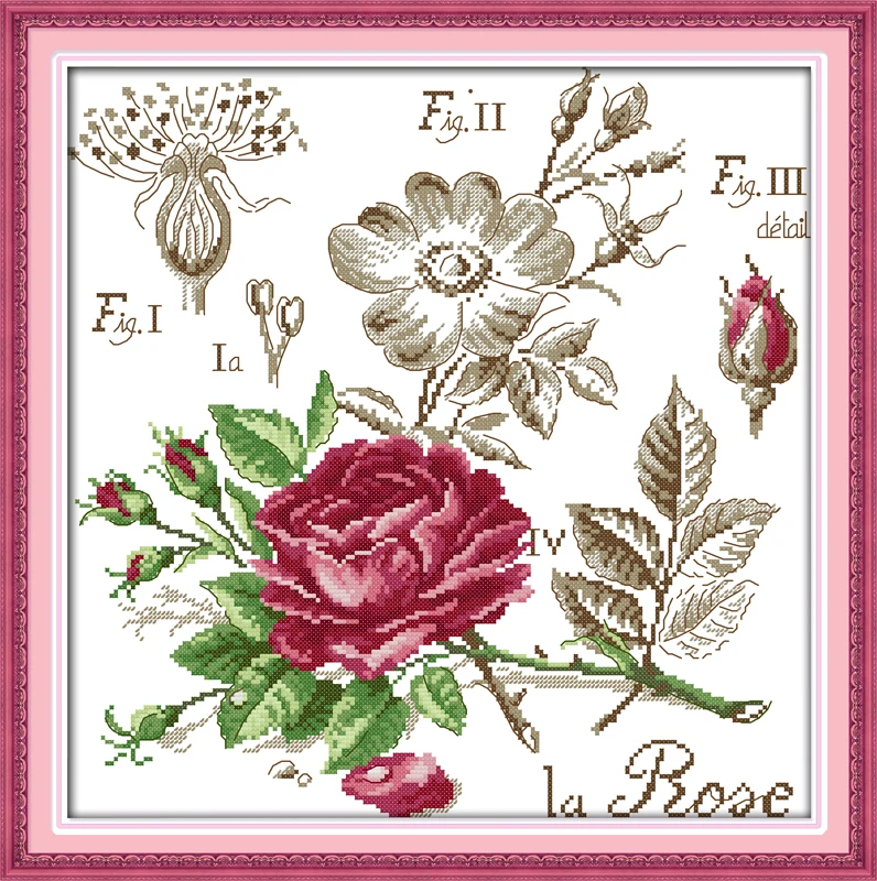 

New Roses flower cotton DMC cross stitch kits 14ct white 11ct print on canvas embroidery set sewing hand made crafts home decor