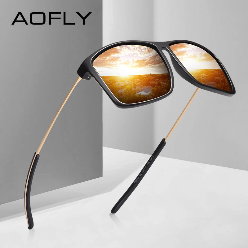 AOFLY, фирменный дизайн, солнцезащитные очки, мужские, поляризационные, классические, солнцезащитные очки, квадратная оправа, очки для вождения, Oculos De Sol, UV400, AF8111