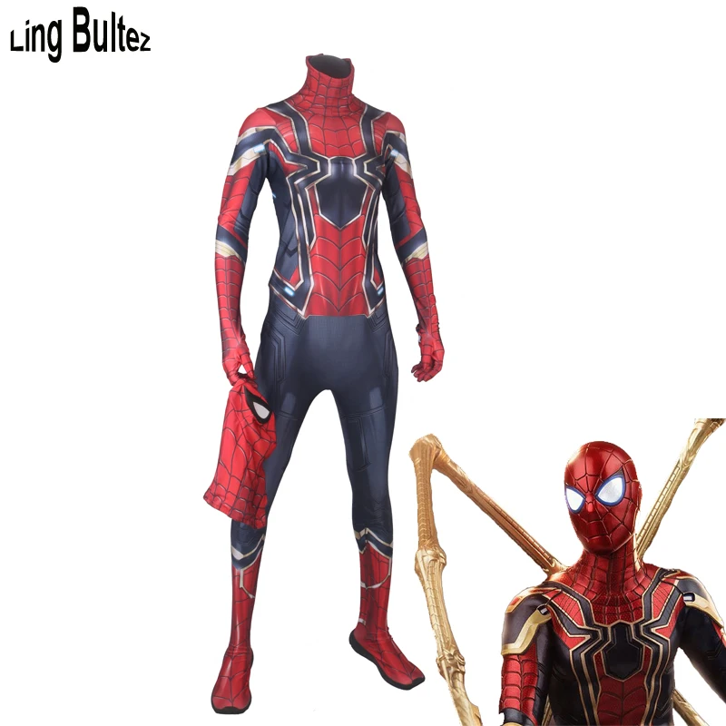 

Ling Bultez High Quality Infinity War Iron Spider Costume Spiderman Homecoming Cosplay Costume Tom Iron Spider Man Suit
