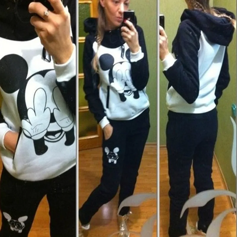 

Minnie Mouse Top Pants Cosplay Costume 3D facial expression monkey pattern print long-sleeved casual hooded sweater sports suit