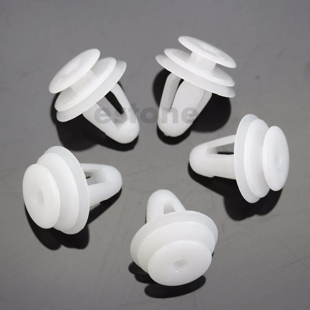 

10 Pcs Vehicle Car White Plastic Rivets Fastener Door Clips for 8 mm Hole