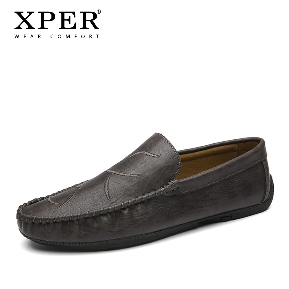 

XPER Fashion Soft Male Summer Spring Loafers Breathable Slip-On Footwear Men Walking Shoes Black Leather Men Casual Shoes #XP029