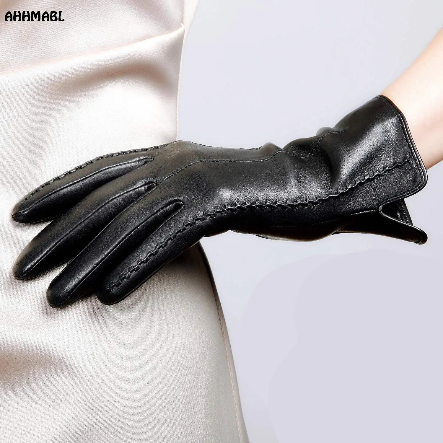High Quality Elegant Women Leather Gloves Genuine Lambskin Leather Autumn Spring Winter Thermal Hot Trendy Female Glove G564