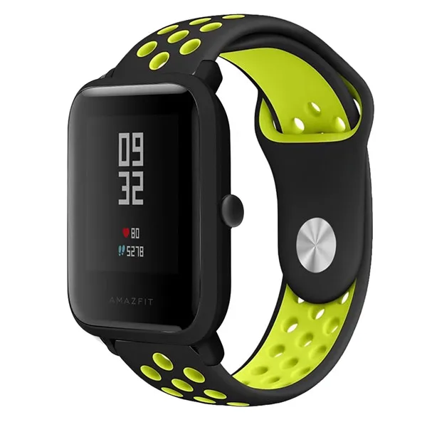 Ремешок для часов Xiaomi Huami Amazfit Bip BIT PACE Lite Youth band Силиконовый ремешок браслет ремень для Huami Amazfit Bip Замена - Цвет ремешка: Black yellow