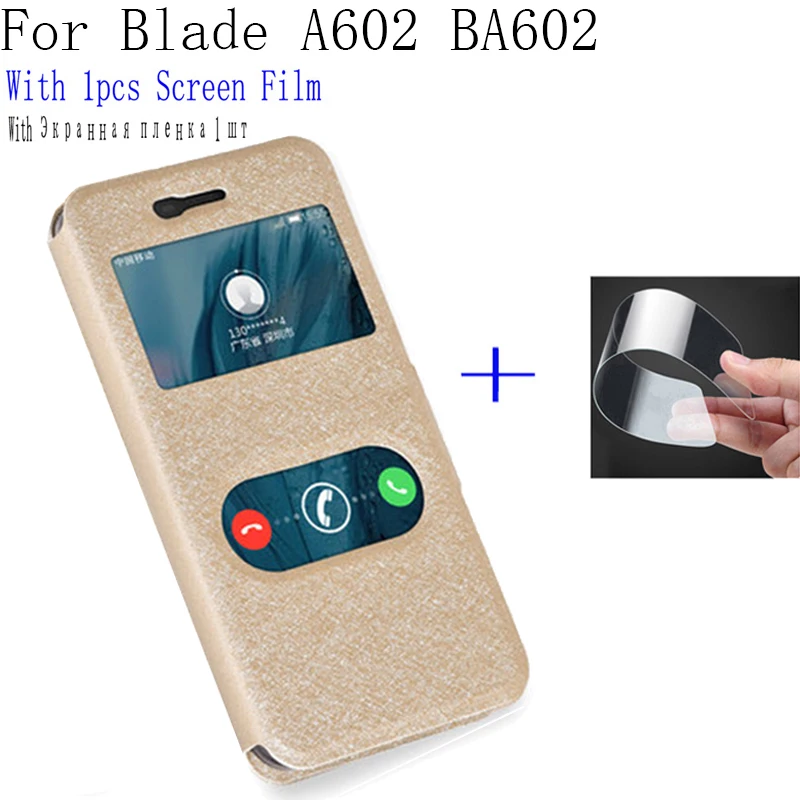 Для zte лезвие A602 чехол BA 602 Чехол smart view Окно Искусственная кожа для BA602 флип задняя