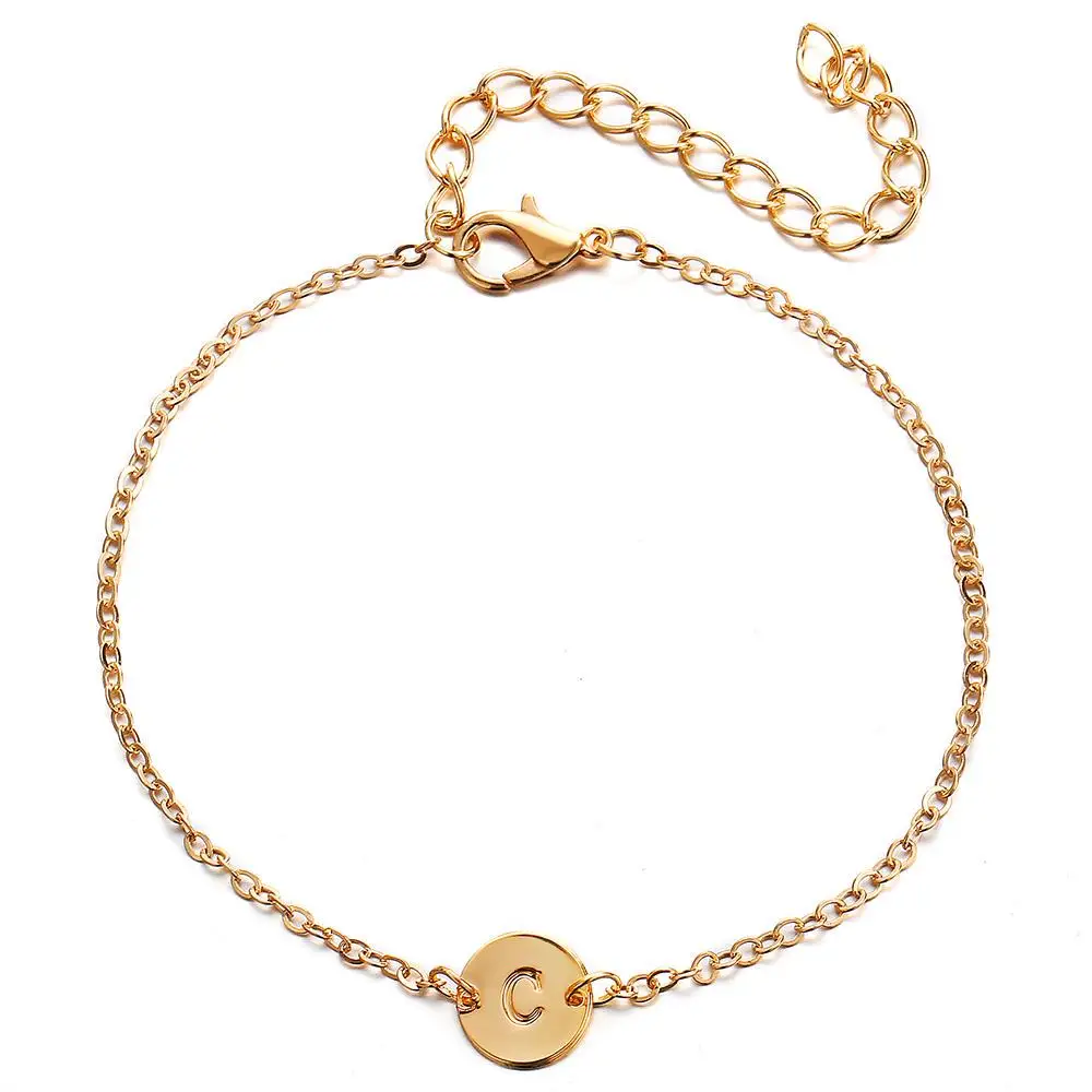 IMucci женский браслет с буквами и браслет, браслет, тонкий персонализированный диск, простой браслет с буквами, очаровательный подарок дружбы