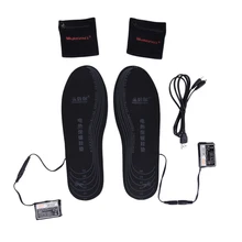 USB Charging Heated Insoles Foot Warming Cut-to-Fit Electric Heated insoles Warming Flexible Black Walking Insoles EVA Material
