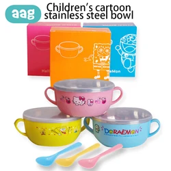 Aag para Niños de Acero Inoxidable Tazón de Dibujos Animados Impresión de Vajilla para Bebés Platos Que Alimentan Vajillas Aislamiento Anti-Caída con Tapa Aag para Niños de Acero Inoxidable Tazón de Dibujos Animados Impresión de Vajilla para Bebés Platos Que Alimentan Vajillas Aislamiento Anti-Caída con Tapa