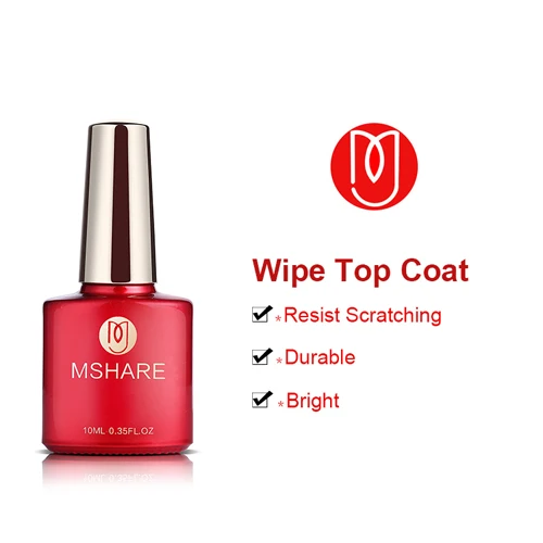 MSHARE праймер для ногтей Грунтовка База Lquid Top Coat подкрепление UV гель для ногтей Matt Топы ногтей Лаки лак без чистке вытереть липкие Слои r07 - Цвет: Wipe Top Coat