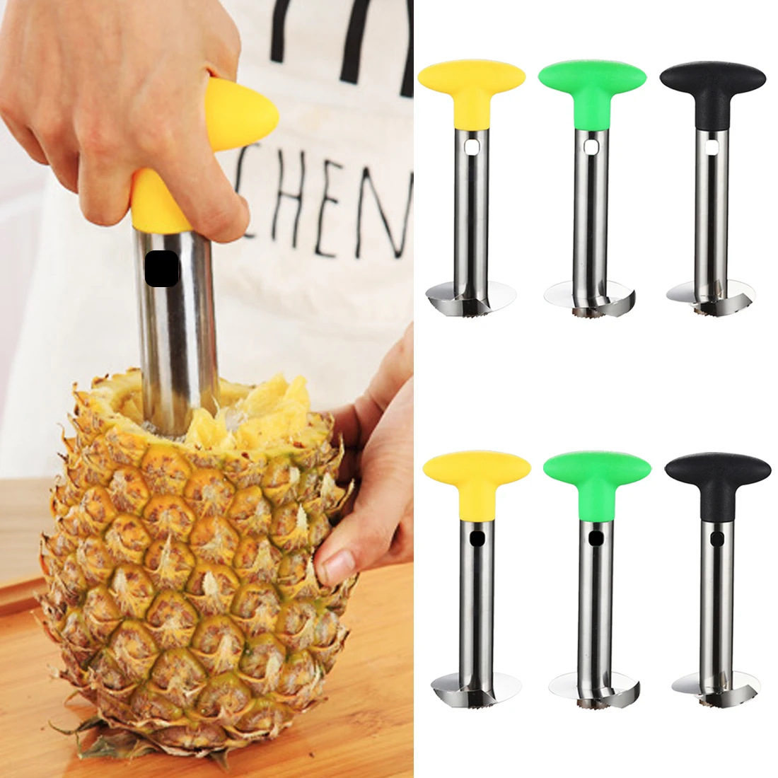 Edelstahl-Ananas-Augen-Entferner-Frucht-Schäler-Schneidemaschine-Werkzeug UE