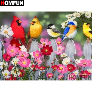

HOMFUN Full Square/Round Drill 5D DIY Diamond Painting "Birds and flowers" 3D Diamond Embroidery Cross Stitch Home Decor A19281