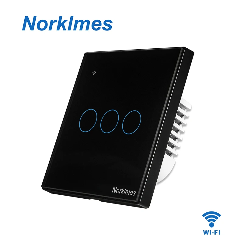 

UK EU Wifi 3 gang 2 way Wall Touch Switch Wireless Remote Light Relay App Control Wifi Smart Switch Works with Alexa Google Home