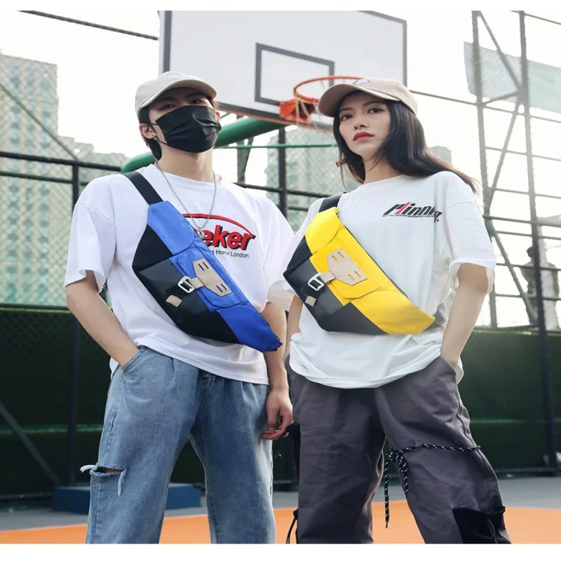 2019 New Pockets Men and Women Multi-Function Large Capacity Outdoor Sports Running Bag Hit Color Messenger bag chest |