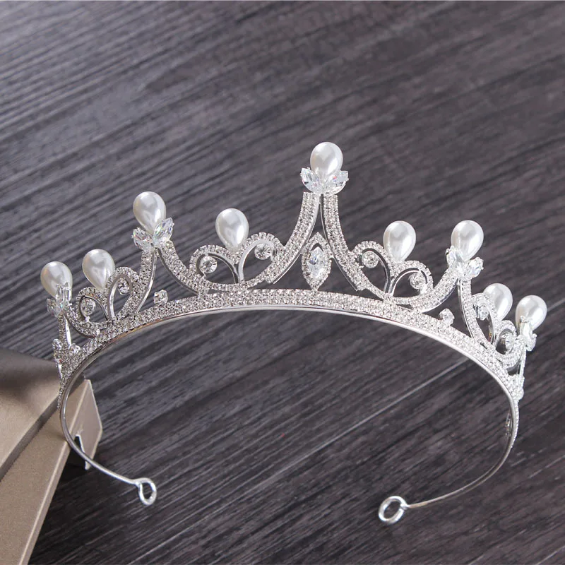 

bride headwear zircon pearl Big crown get married hair accessory wedding dresses bride hair accessories
