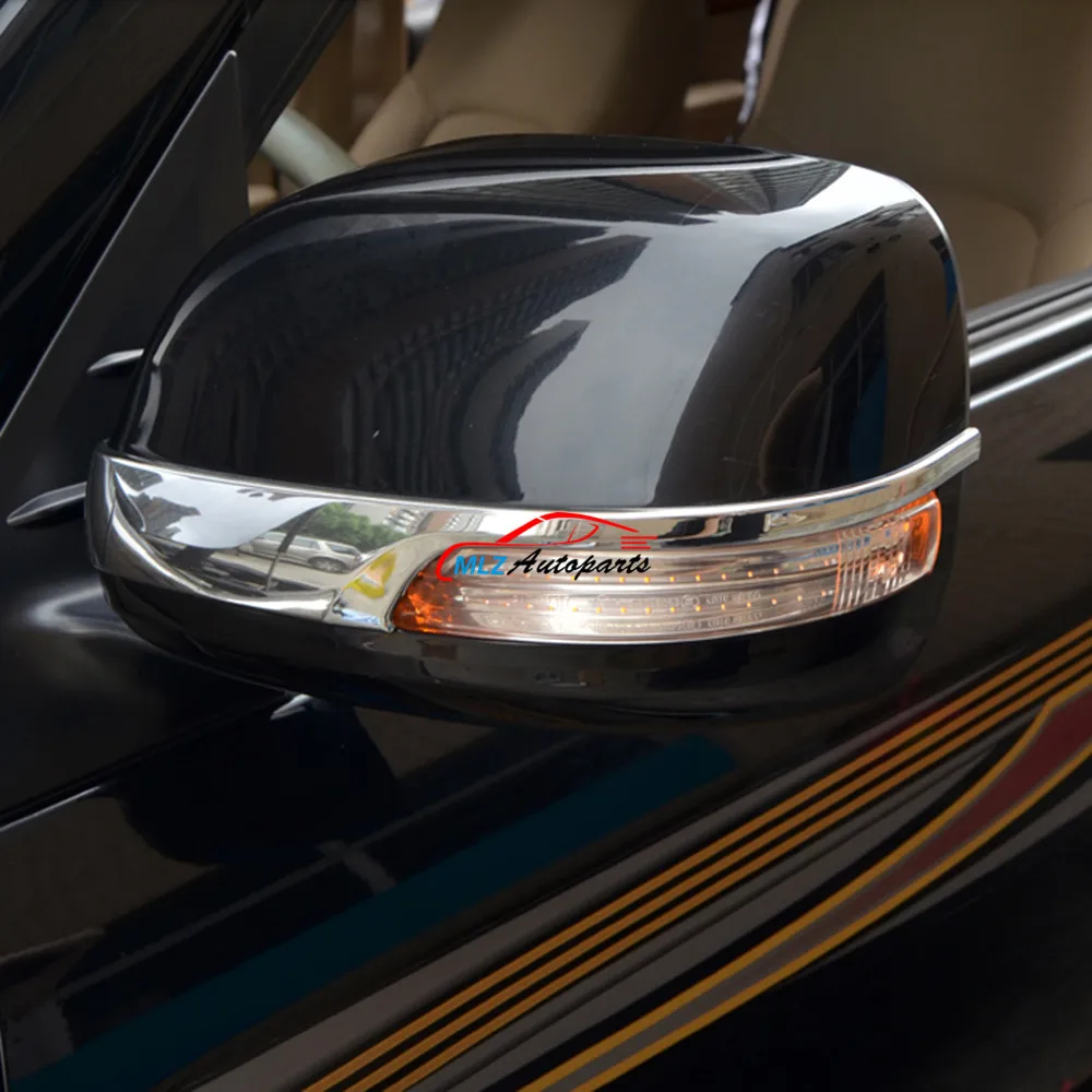 Автомобильное боковое зеркало заднего вида с полосками, накладка 2 шт. для Toyota LC FJ200 Land Cruiser V8 LC200 2013