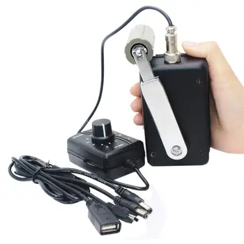 

Hand Crank Generator High Power Charger for Outdoor Mobile Phone Computer Charging 30W / 0-28V with USB Plug (Black Generator +