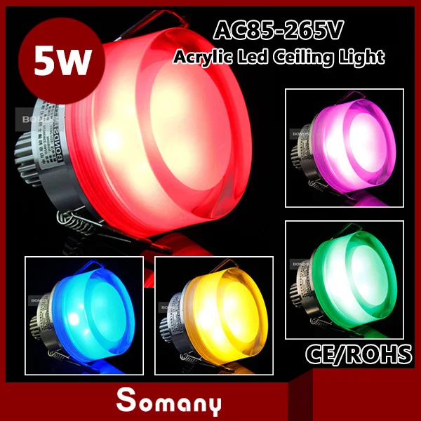 Wholesale Discount 2pcs/lot Crystal Led Indoor Decor Lighting Lamp Acrylic Glass 5W Multicolor