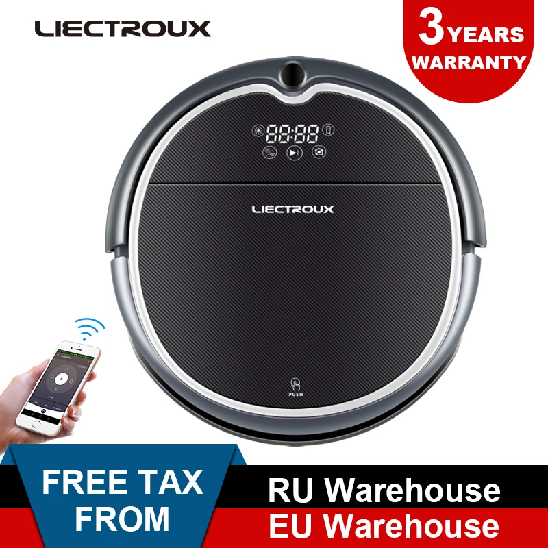 LIECTROUX Робот пылесос Q8000 Wi Fi APP управления 2D навигация картография визуальная