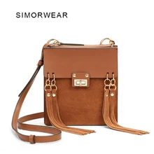 2016 Venta Caliente de La Manera Mujeres del Diseño de Marca Bolso de Hombro de La Vendimia del Cuero Genuino Pequeña Bolsa de Piel de Vaca Real de Cloe Borla Bolsa Jane