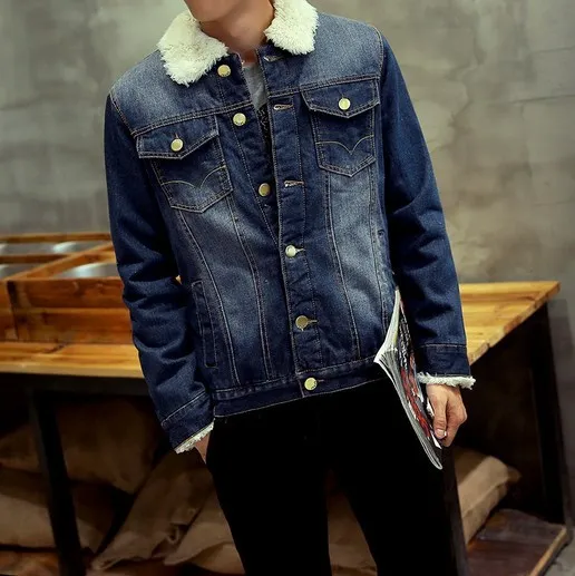 font b Men s b font Winter font b Jeans b font Jacket font b