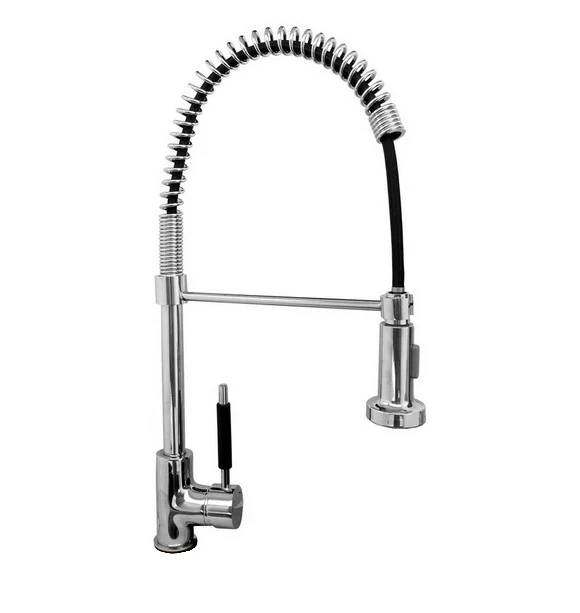 Polished Chrome Brass Single Handle Swivel Pull Out Spray Spout Kitchen Faucet Mixer Taps asf077
