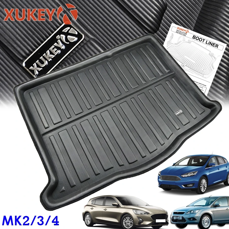 

For Ford Focus MK2 MK3 MK4 Hatch Hatchback 2004-2019 Cargo Boot Tray Liner Luggage Rear Trunk Floor Mat Carpet Tray Tailored